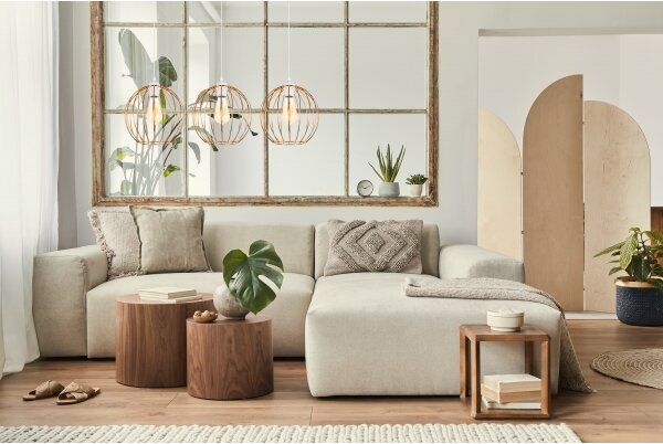 Luster na lanku MATT 3xE27/60W/230V biela/medená