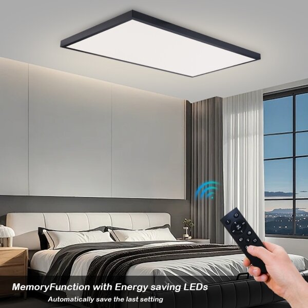 Brilagi-LED Stmievateľné kúpeľňové svietidlo FRAME SMART LED/96W/230V IP44 čierne + diaľkové ovládanie