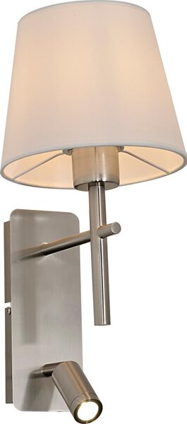 Zuma Line W4106-2SN+WH-LED Nástenné svietidlo LUNA 1xE27/40W/230V + LED/2,5W chróm/biela