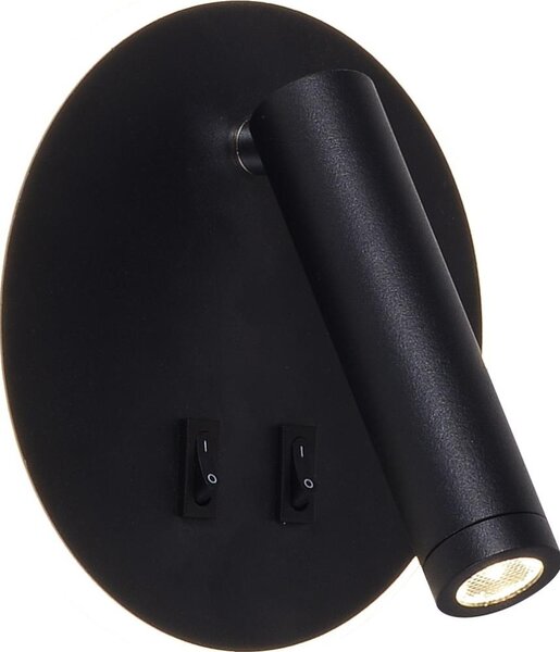 Zuma Line W4107-BK-LED Nástenné bodové svietidlo CIRCA LED/5,5W/230V + LED/2,5W čierna