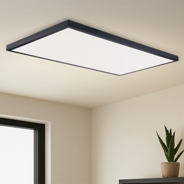 Brilagi-LED Stmievateľné kúpeľňové svietidlo FRAME SMART LED/96W/230V IP44 čierne + diaľkové ovládanie