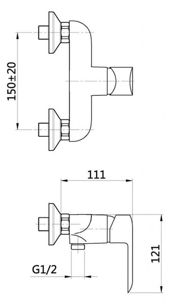 Invena Siros, sprchová batéria, chrómová, BN-90-001-A