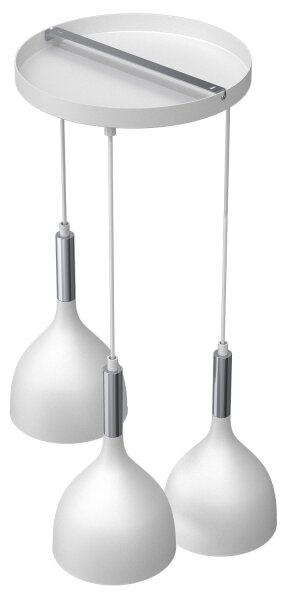 Luster na lanku NOAK 3xE27/15W/230V biela/chróm