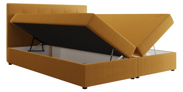 Manželská posteľ 140x200 STIG 11 s úložným priestorom - žltá