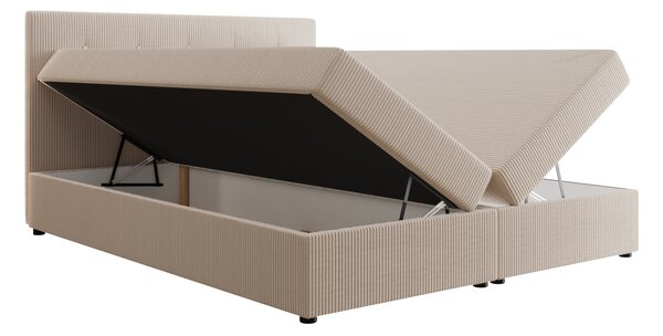 Manželská posteľ 140x200 STIG 11 s úložným priestorom - béžová