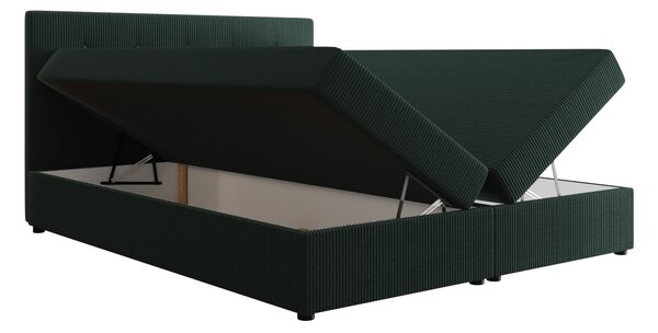 Manželská posteľ 140x200 STIG 11 s úložným priestorom - tmavo zelená 2