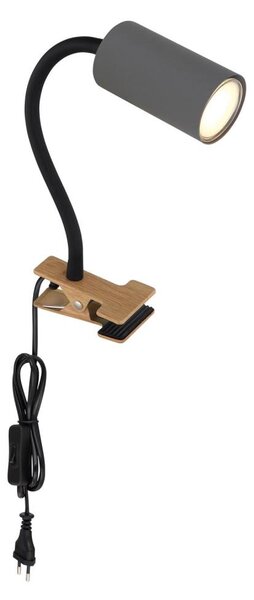 Globo 57911KG - Flexibilná lampa s klipom ROBBY 1xGU10/25W/230V šedá/hnedá