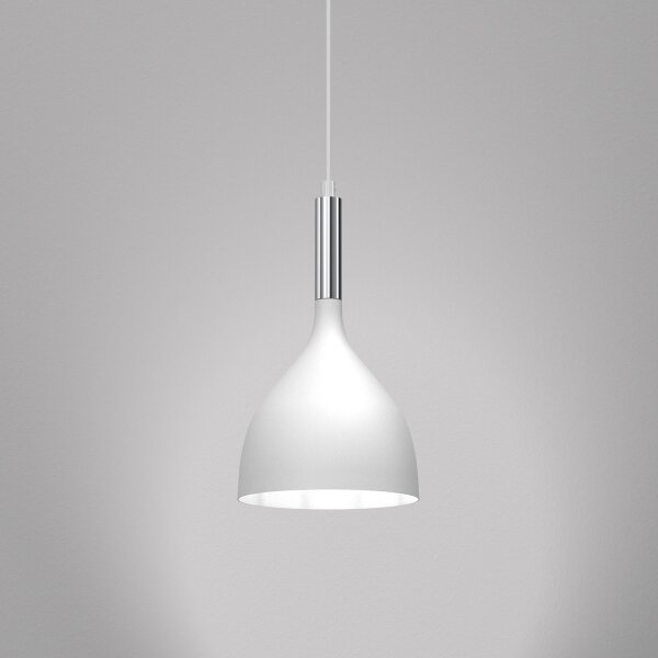 Luster na lanku NOAK 1xE27/15W/230V biela/chróm