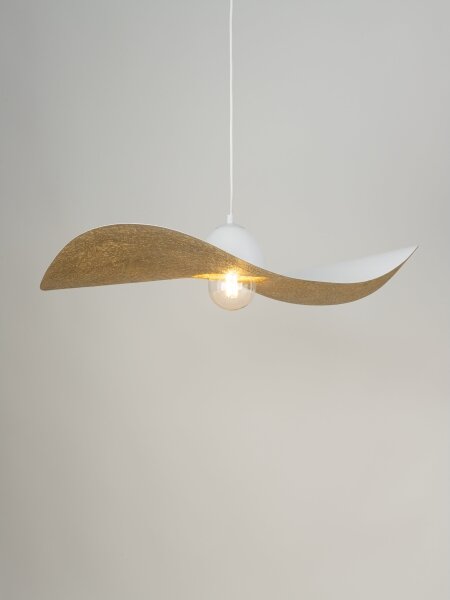 Luster na lanku KAPELLO 1xE27/60W/230V pr. 76 cm biela/zlatá