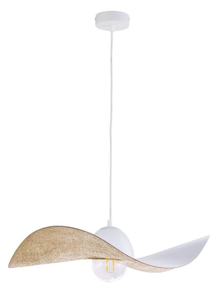 Luster na lanku KAPELLO 1xE27/60W/230V pr. 55 cm biela/zlatá