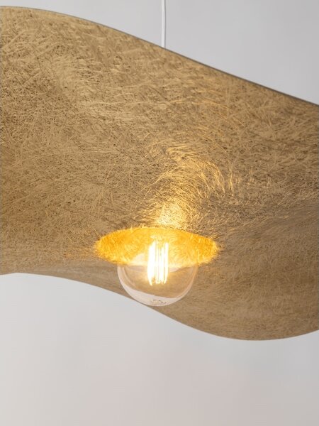 Luster na lanku KAPELLO 1xE27/60W/230V pr. 55 cm biela/zlatá