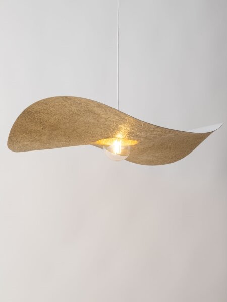 Luster na lanku KAPELLO 1xE27/60W/230V pr. 76 cm biela/zlatá
