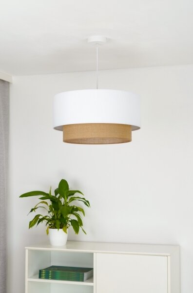 Duolla - Luster na lanku BOHO 1xE27/15W/230V pr. 45 cm biela/hnedá