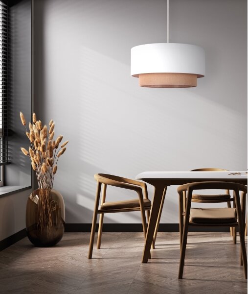 Duolla - Luster na lanku BOHO 1xE27/15W/230V pr. 45 cm biela/hnedá