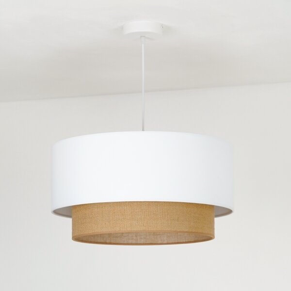 Duolla - Luster na lanku BOHO 1xE27/15W/230V pr. 45 cm biela/hnedá