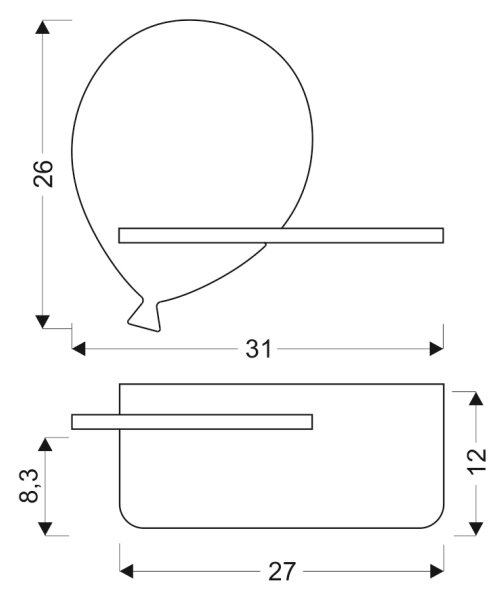 LED Detské nástenné svietidlo s poličkou BALLOON LED/4W/230V žltá/drevo