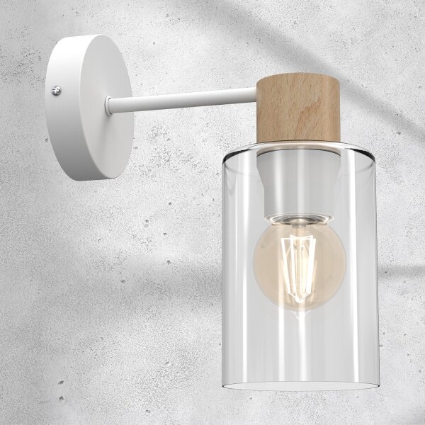 Nástenná lampa MADERA 1xE27/60W/230V biela/drevo