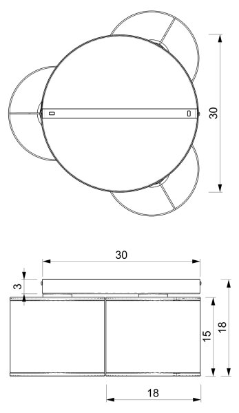 Luster prisadený LOFT SHADE 3xE27/60W/230V čierna