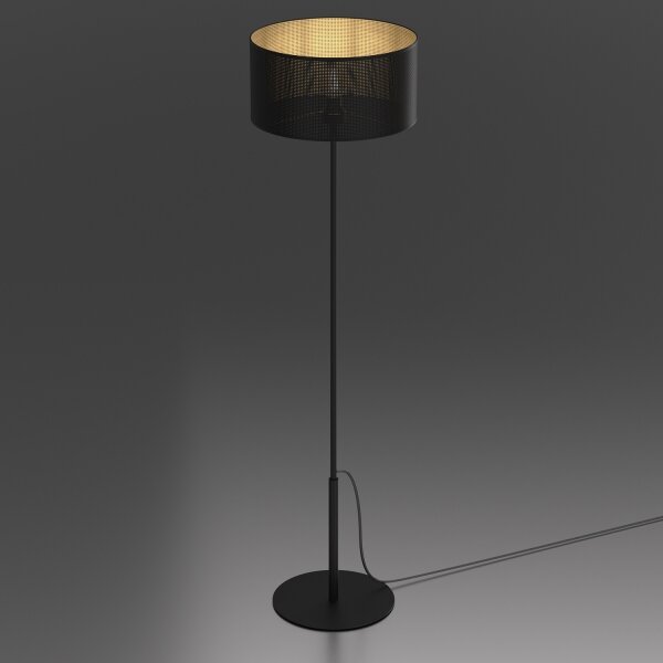 Stojacia lampa LOFT SHADE 1xE27/60W/230V čierna/zlatá