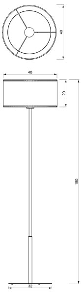Stojacia lampa LOFT SHADE 1xE27/60W/230V čierna/zlatá