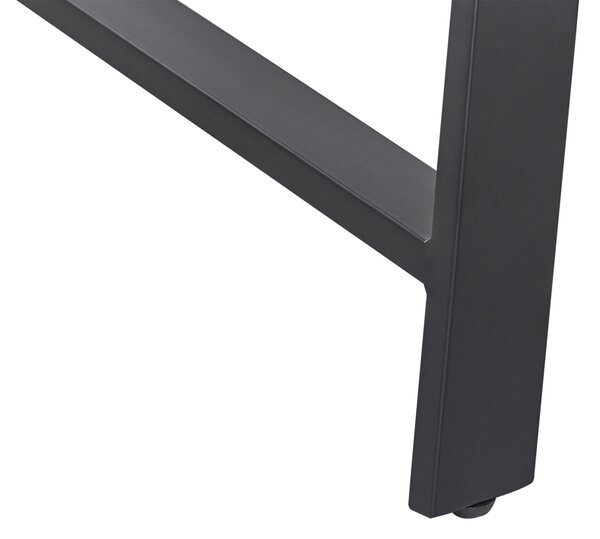 Jedálenský stôl tmavohnedý borovicové drevo MDF 180 x 90 cm stabilné čierne kovové nohy jedáleň obývacia izba industriálny štýl