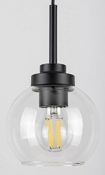 Rabalux 75006 - Kúpeľňový luster na lanku TIRINA 1xE27/15W/230V čierna IP44