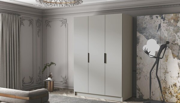 Šatníková skriňa 150 cm COVO 1 - kašmír / čierne úchyty
