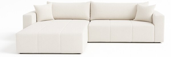 Rohová sedacia súprava BELLORA - slonová kosť, ľavý roh