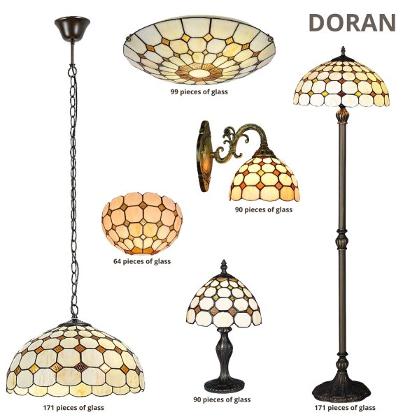 Brilagi - Tiffany vitrážové stropné svietidlo DORAN 2xE27/60W/230V