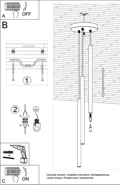 Brilagi - LED Luster na lanku DRIFA 3xG9/4W/230V čierna