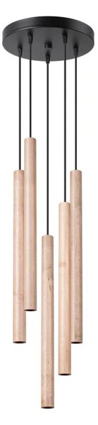 Sollux SL.1270 - Luster na lanku PASTELO 5xG9/8W/230V drevo