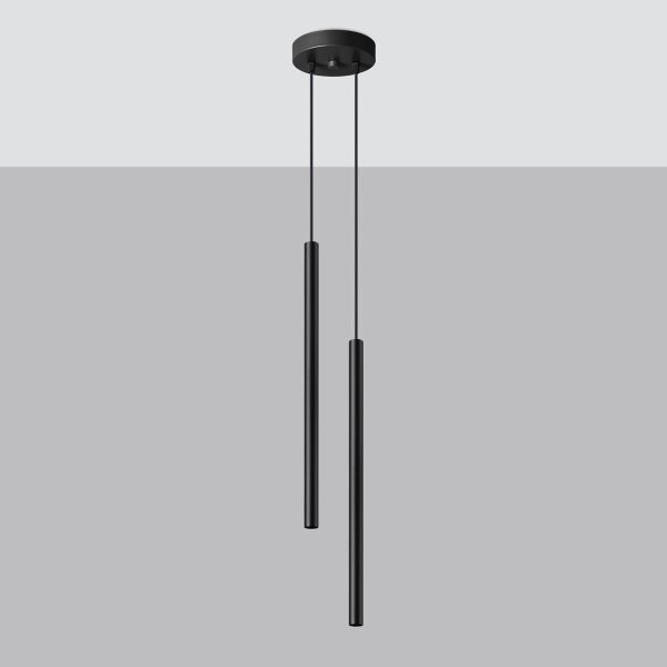 Sollux SL.1304 - Luster na lanku PASTELO 2xG9/8W/230V čierna