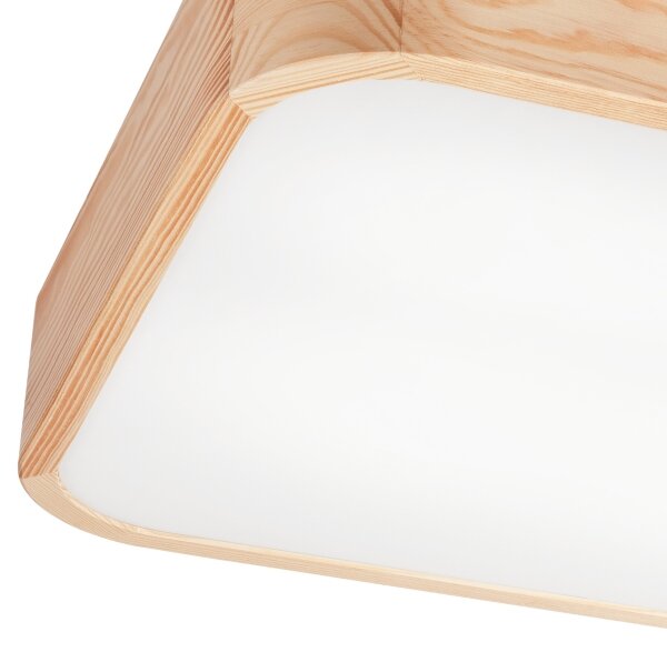 Stropné svietidlo NATURAL SQUARE 4xE27/15W/230V 45x45 cm borovica