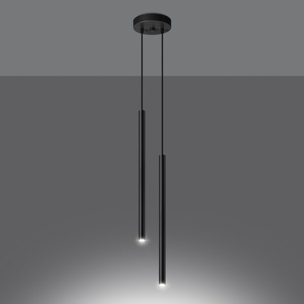 Sollux SL.1304 - Luster na lanku PASTELO 2xG9/8W/230V čierna