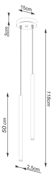 Sollux SL.1304 - Luster na lanku PASTELO 2xG9/8W/230V čierna