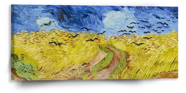 Sablio Obraz Pšeničné pole s vranami - Vincent van Gogh - 110x50 cm