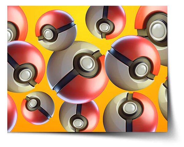 Sablio Plagát Pokemon ball Pattern - 60x40 cm