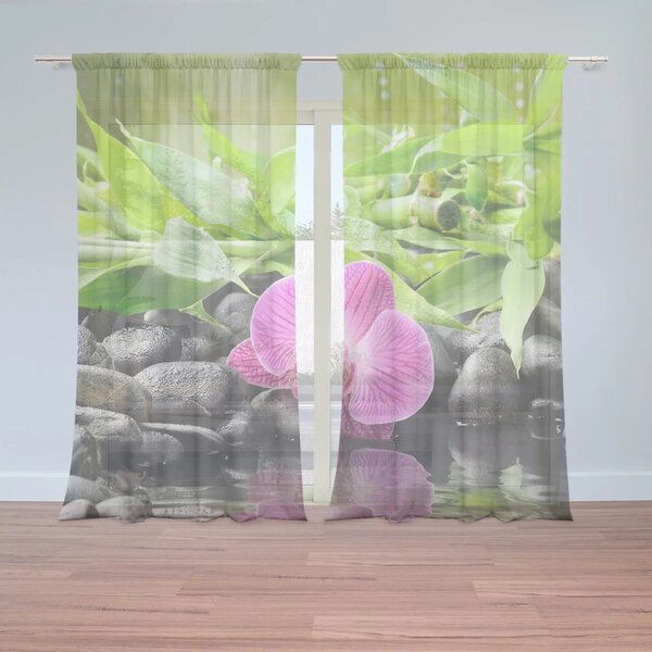 Sablio Záclony Ružová Orchidea: 2ks 150x250cm