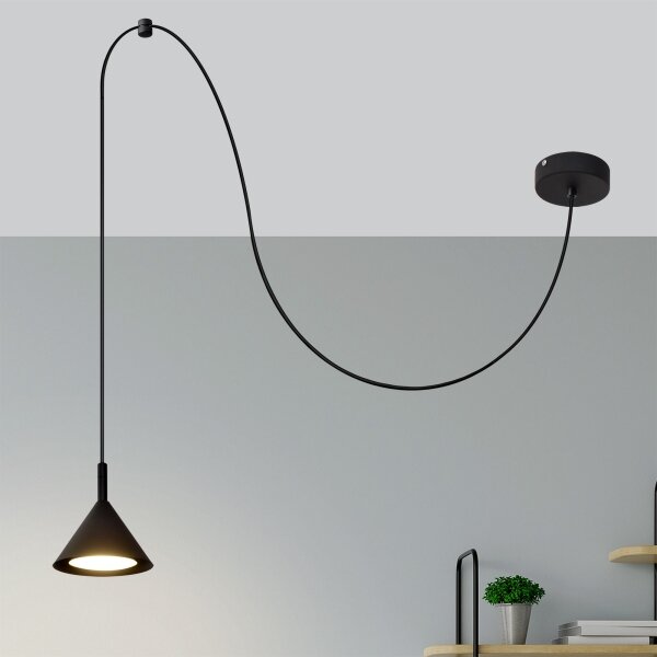 Luster na lanku ETNA LONG 1xGX53/15W/230V čierna