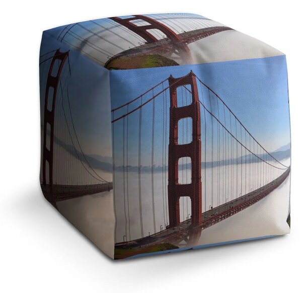 Sablio Taburet Golden Gate v hmle - 40x40x40 cm
