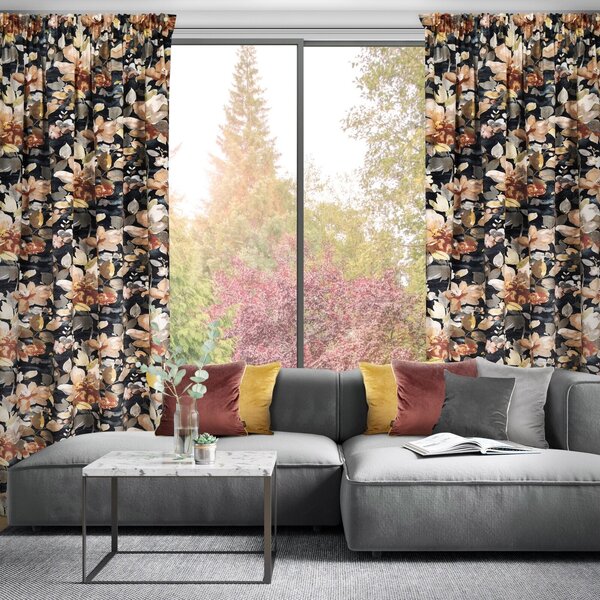 ZATEMŇOVACÍ ZÁVES NA PÁSKE BETTY 140X300 CM KVETY