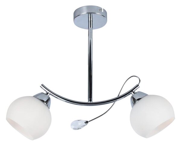 Luster na tyči CONNOR 2xE27/15W/230V lesklý chróm/biela