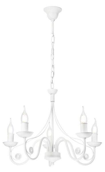 Luster na reťazi DONATO 5xE14/40W/230V biela