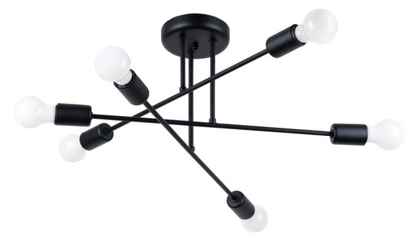 Sollux SL.1453 - Luster na tyči NORAH 6xE27/15W/230V čierna