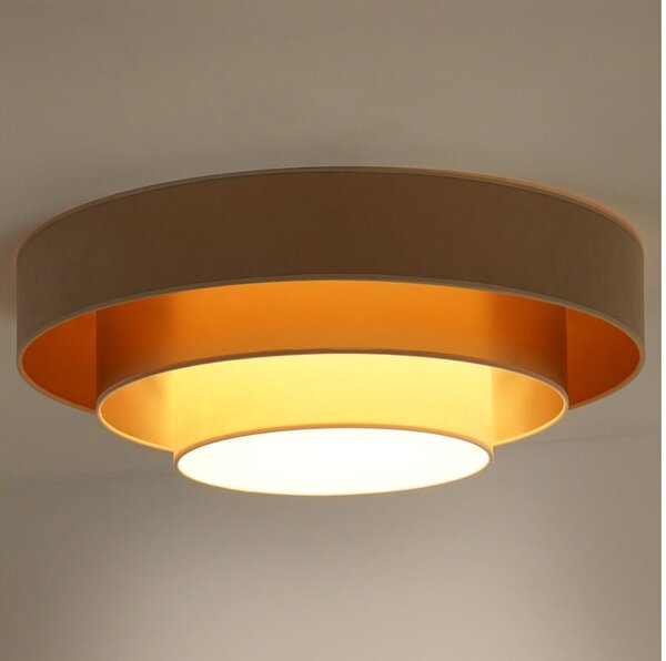 Duolla - LED Stropné svietidlo LUNETA LED/26W/230V pr. 60 cm 4000K béžová/zlatá