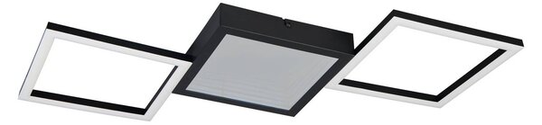 Stropné LED svetlo Gelo, čierne, stmievateľné, 3000 K, kovové, Čierna, Obývacia izba / jedáleň, kov, Moderný, Stropné svetlo