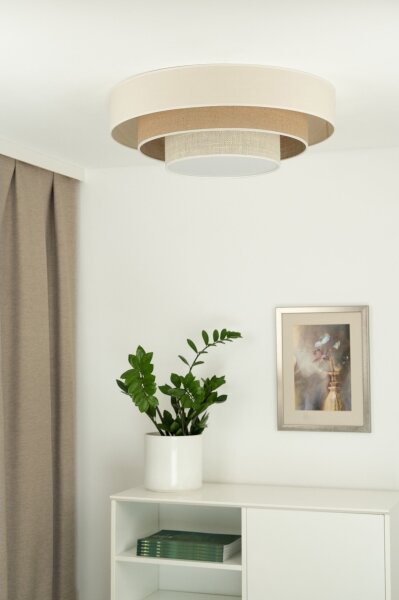 Duolla - LED Stropné svietidlo LUNETA LED/26W/230V pr. 60 cm 4000K krémová/hnedá