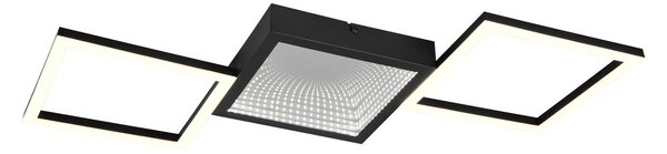 Stropné LED svetlo Gelo, čierne, stmievateľné, 3000 K, kovové, Čierna, Obývacia izba / jedáleň, kov, Moderný, Stropné svetlo