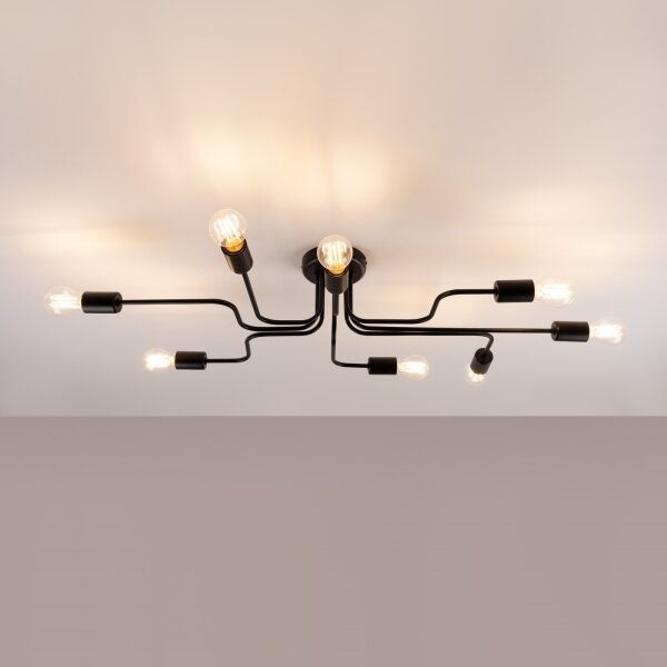 Sollux SL.1448 - Prisadený luster VECTOR 8xE27/15W/230V čierna