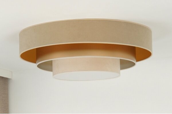 Duolla - LED Stropné svietidlo LUNETA LED/26W/230V pr. 60 cm 4000K béžová/zlatá